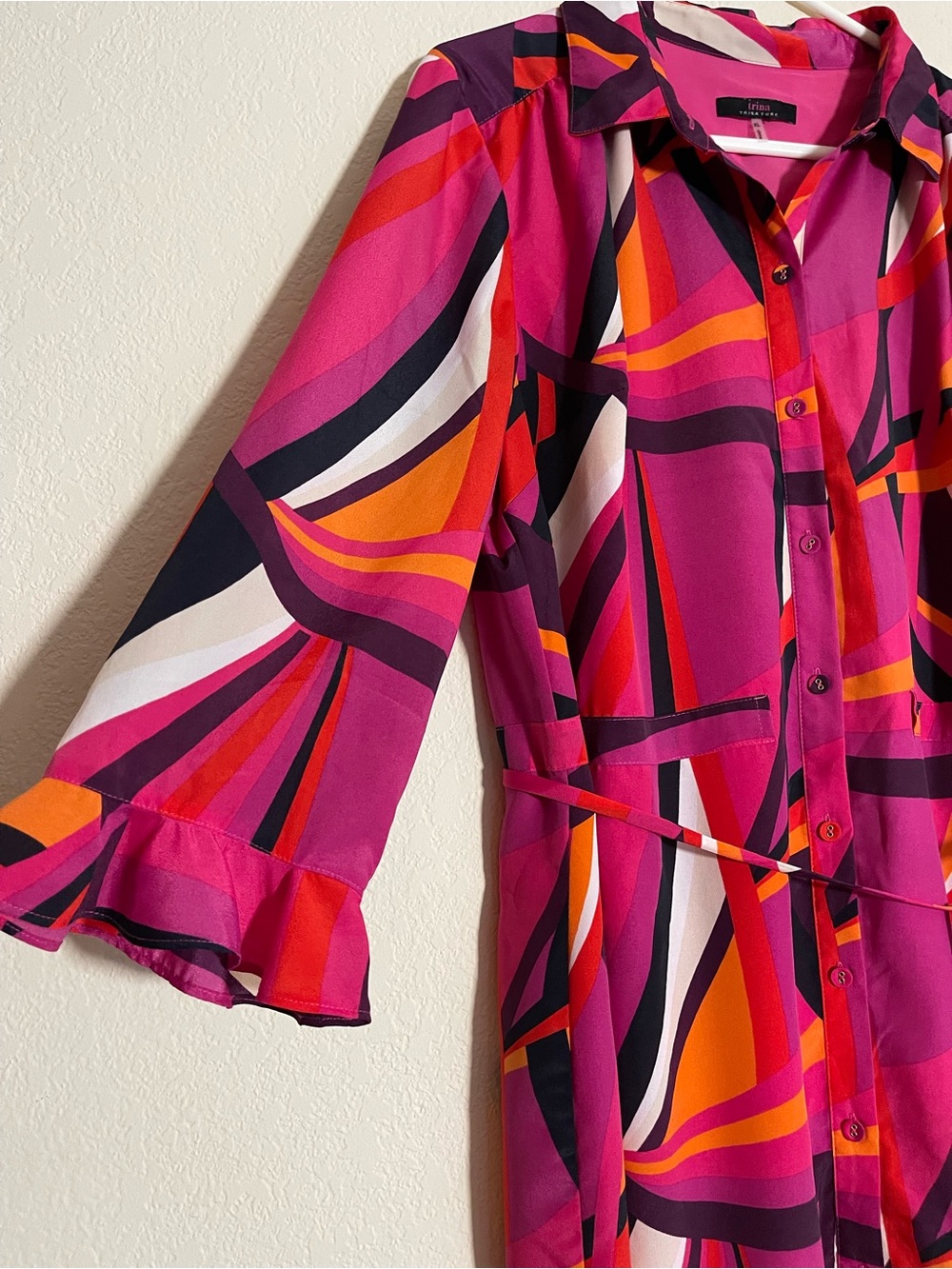 Trina Turk Nat Geometric Shirtdress Size XL - Picture 2 of 16